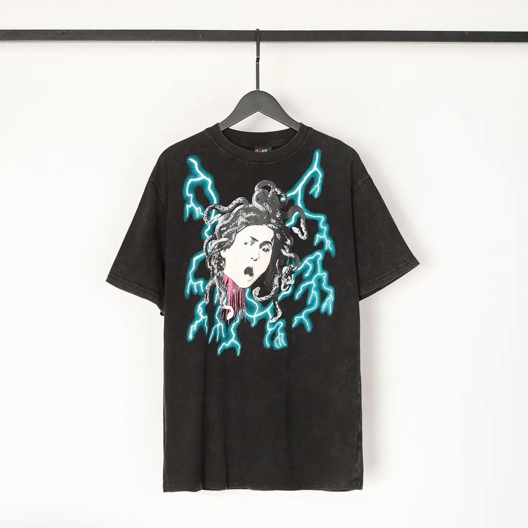 Saint Michael series trendy T craft letter drawing round neck short sleeves Style number: D3201p116 Color: black Size: S M L XL